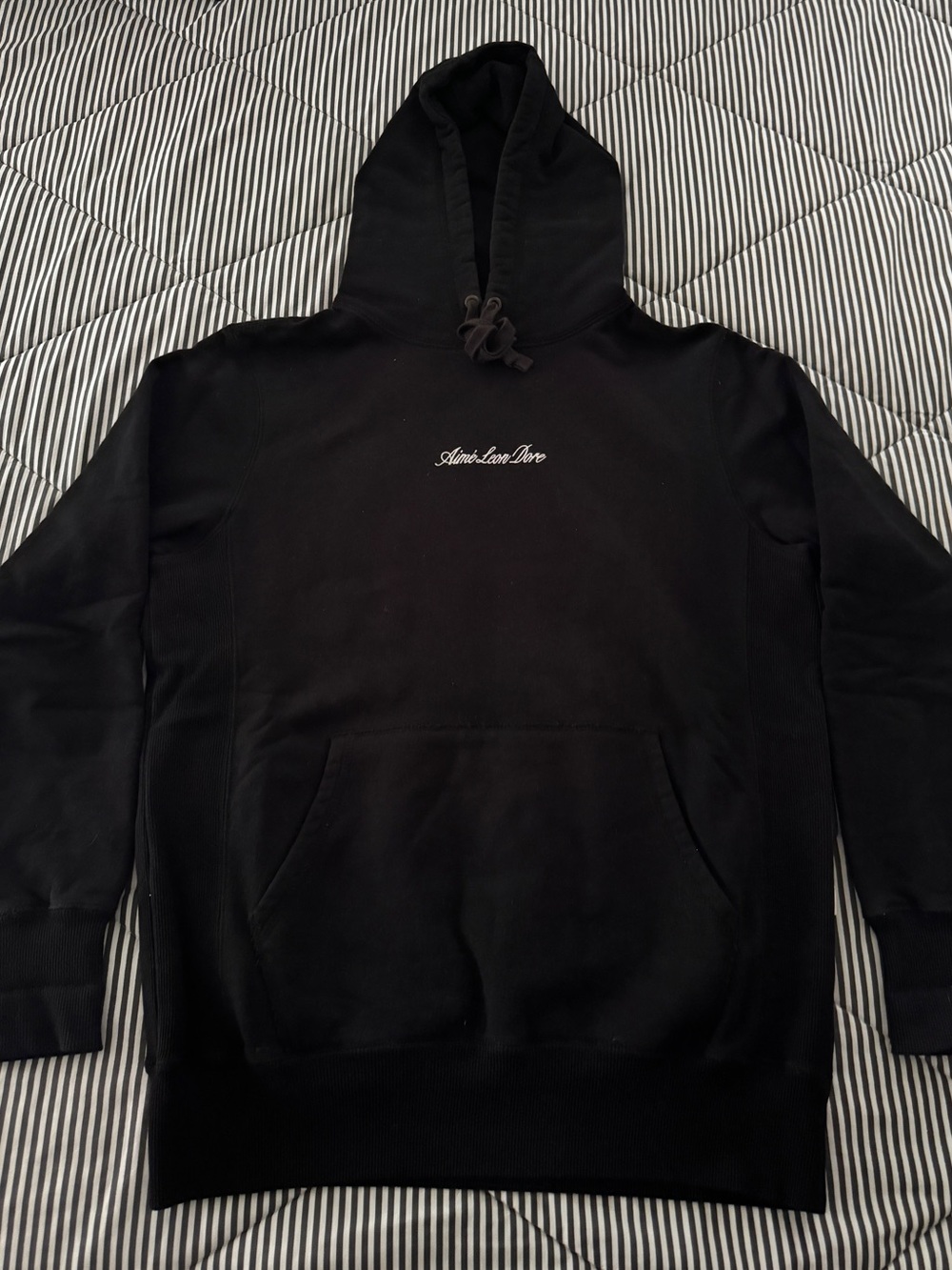 Aime Leon Dore Black Script Logo Hoodie